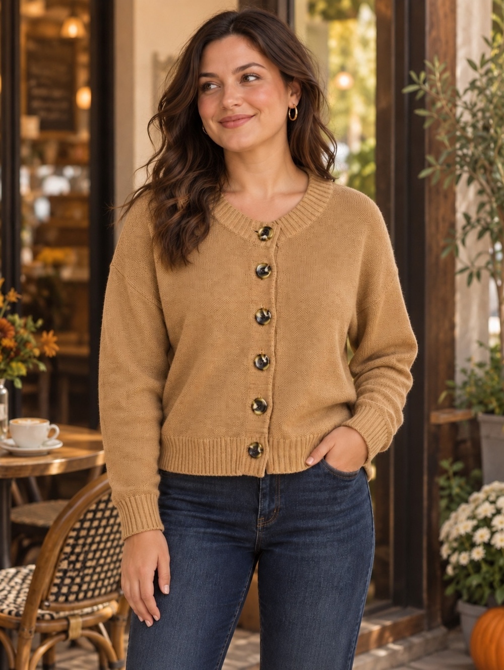 Quince Sweater Tan Organic Cotton L